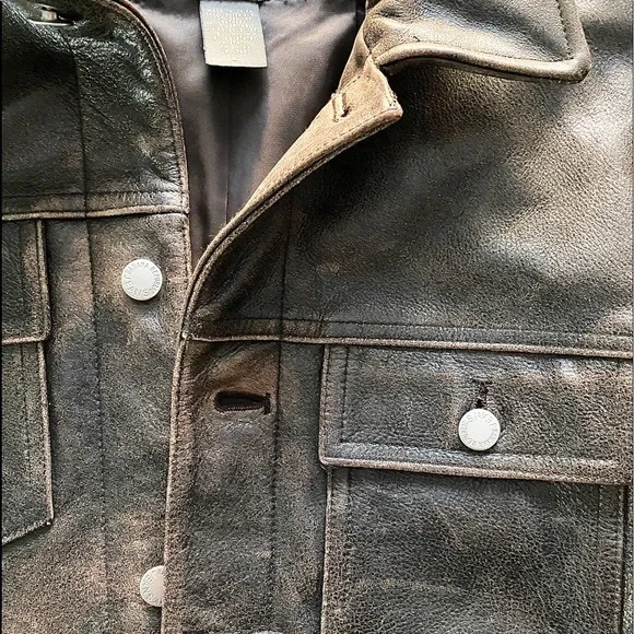 Genuine All Leather Trucker Moto Jacket - Picture 6 of 6